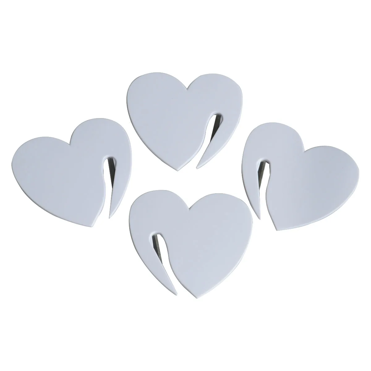 5Pcs Durable Plastic Letter Mail Envelope Opener Tiny Heart-shape Paper Guarded Cutter Blade Office School Equipment