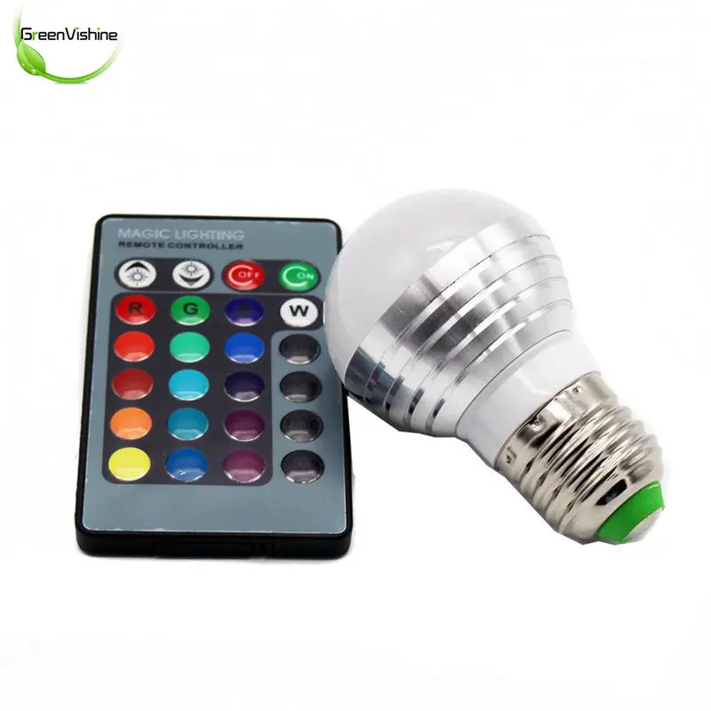 

Milti Colors RGB LED Bulb Light Atmosphere Remote Control LED Night Light E27 3W 220V LED lamp Spotlight Bulb