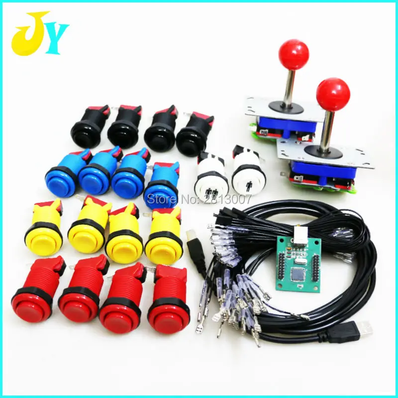 

DIY 2 Player Arcade Cabinet Kit - 2 Ball Top Joysticks, 18 Buttons / Arcade parts Bundles kit - MAME, JAMMA, Raspberry pi