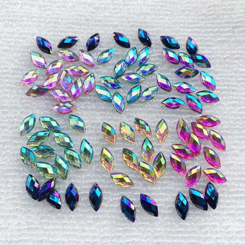 120pcs horse eye/resin rhinestone AB crystal is used as accessories for garment bag handicraft decoration and nail art