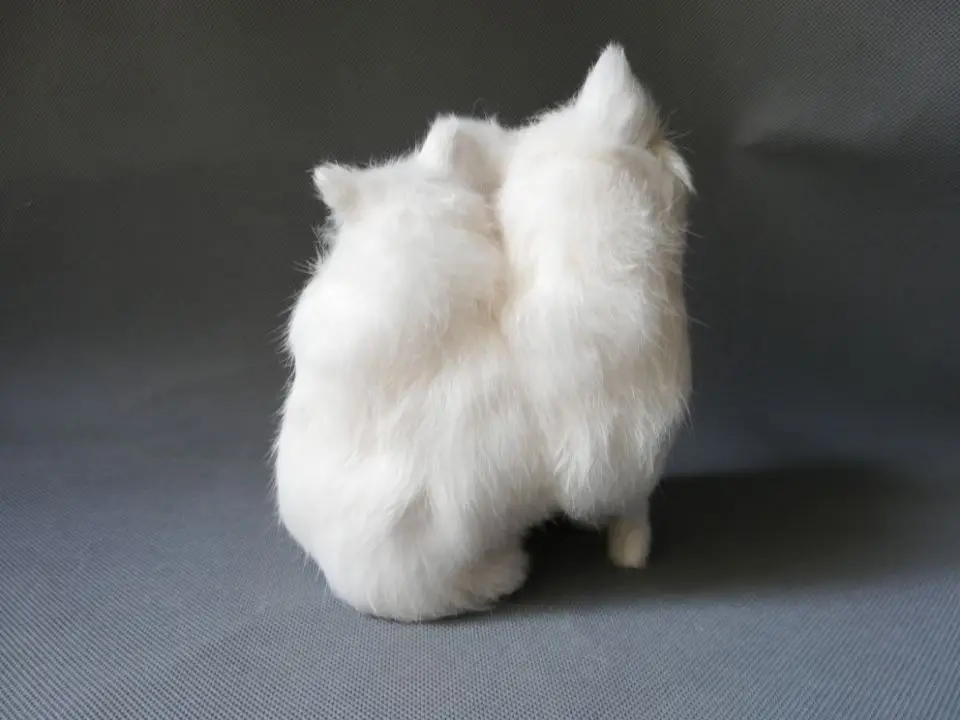 real life toy large 19x16cm white fox model polyethylene&furs fox taking baby fox model home decoration props ,model gift d0178