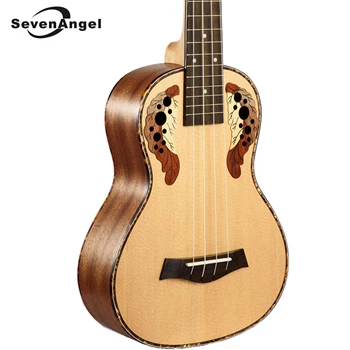 SevenAngel 26 Inch Tenor Ukulele 4 Strings Hawail Mini Guitar Top Spruce Grape Pattern Sound Hole Ukelele Wholesale