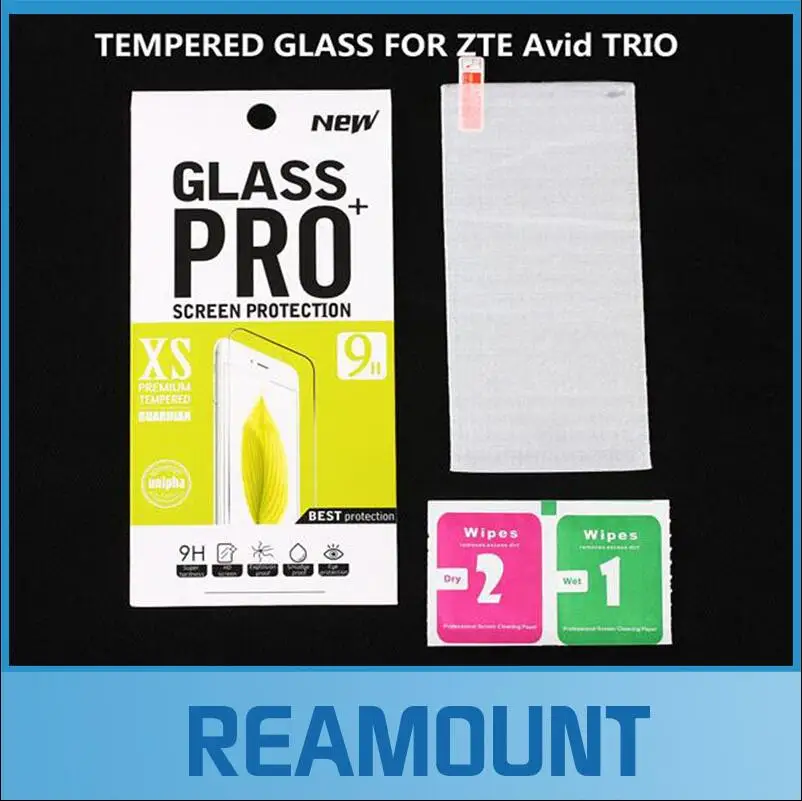 500 pcs Wholesale For ZTE Avid TRIO Tempered Glass Screen Protector Film for ZTE Avid TRIO with Retail Box free shipping