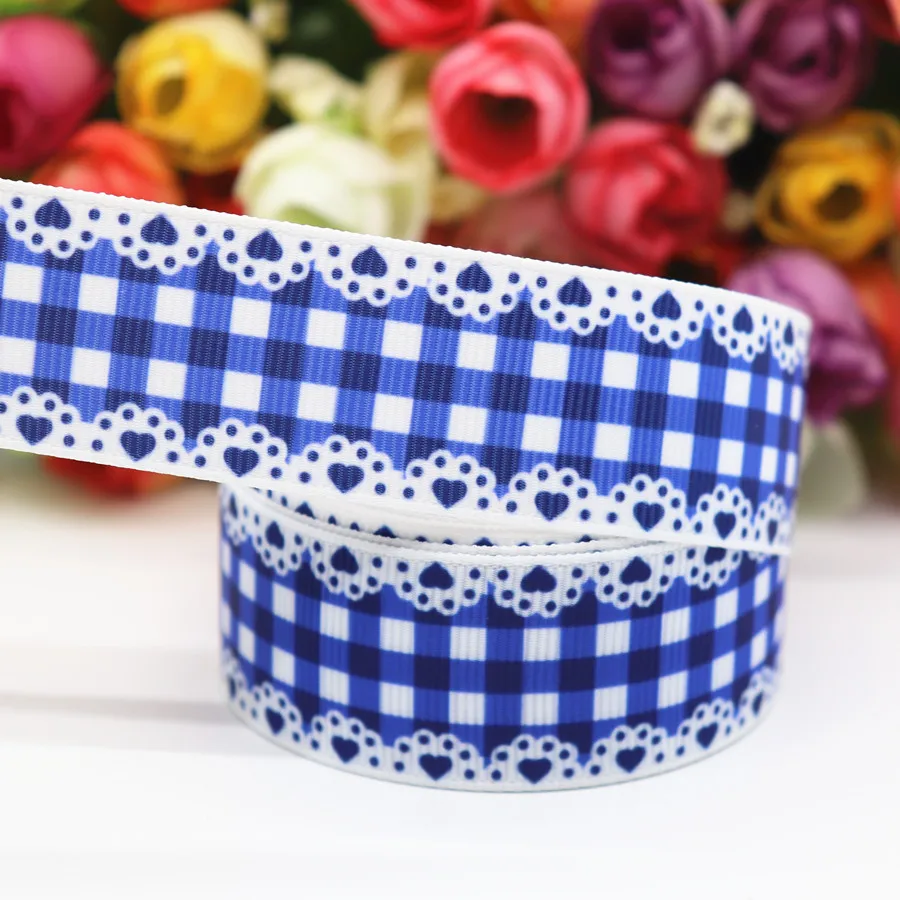 10 Yards 1" 25MM Ripsband Spitze Gittermuster bedrucktes Band für Haarschleifen DIY-Handwerk handgefertigte Accessoires M19050801 – Detail 2