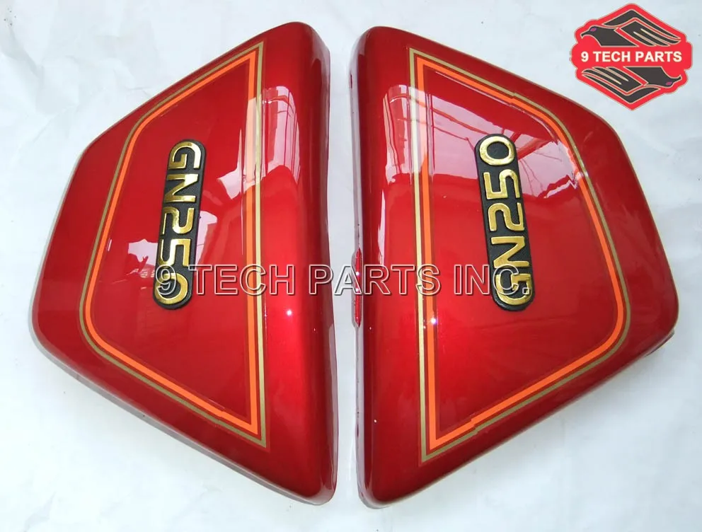 Frame Side Covers Panels Right & Left 1 PAIR for SUZUKI GN 250 GN250 Black Red Colors