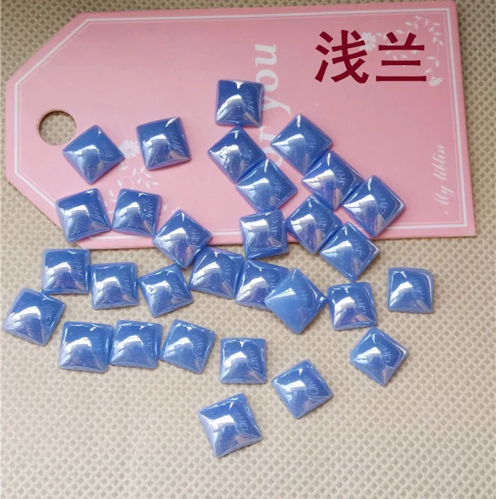 10mm8mm! Light blue Square shape Ceramics flat back Rhinestones DIY Watch Decoration and mobile phone shell 30pcs/pack