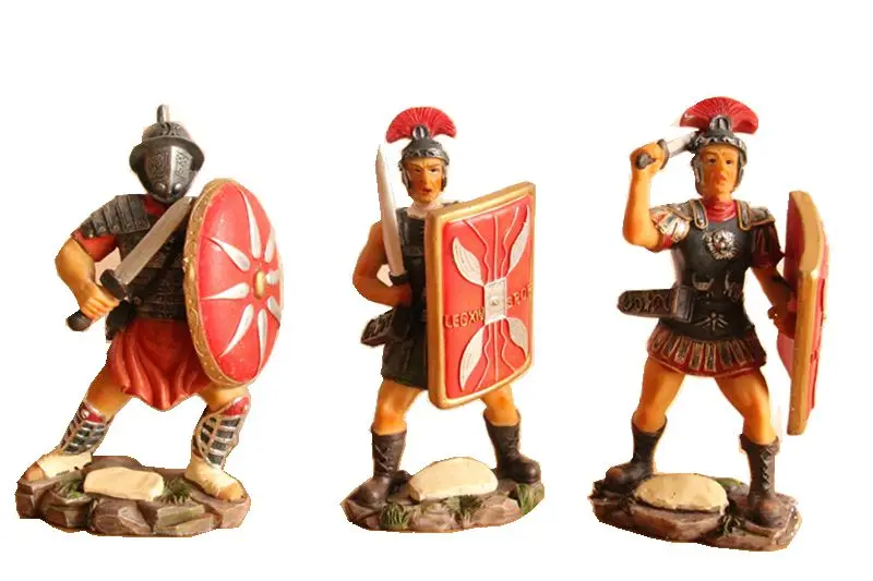 Handmade Painted Roman Soldiers Statue Exquisite Resin Crafts Creative Home Decortion Gift World Tourism Souvenir Collection