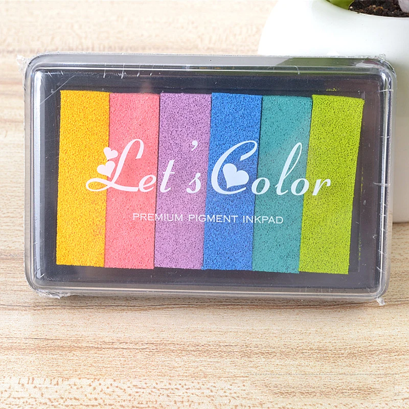 5Pieces/lot DIY Oil Based Gradient Color ink Pad Inkpad Stamp Decoration Fingerprint Scrapbooking Accessories 9.5x6x2cm