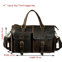 Men Quality Leather Fashion Business Briefcase Messenger Bag Male Design Travel 14