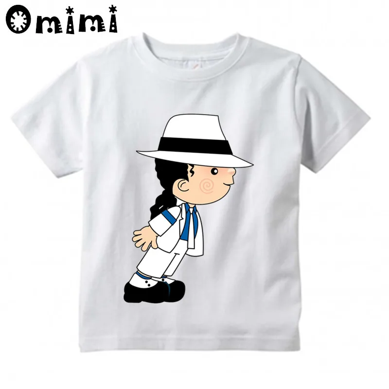 Children Rock N Roll Star Michael Jackson Bad Cartoon Printed T-Shirt Kids Music Tops Boys/Girls Fashion T Shirt, ooo5144