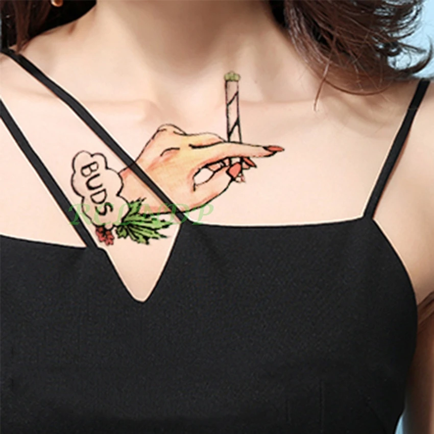 Waterproof Temporary Tattoo Sticker hand with smoke and lighter tatto stickers flash tatoo fake tattoos for girl men women