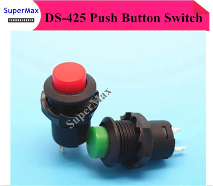 

High Quality DS-425 427 push button switch self reset no lock 12.5mm button with Red &Green color 50pcs/lot