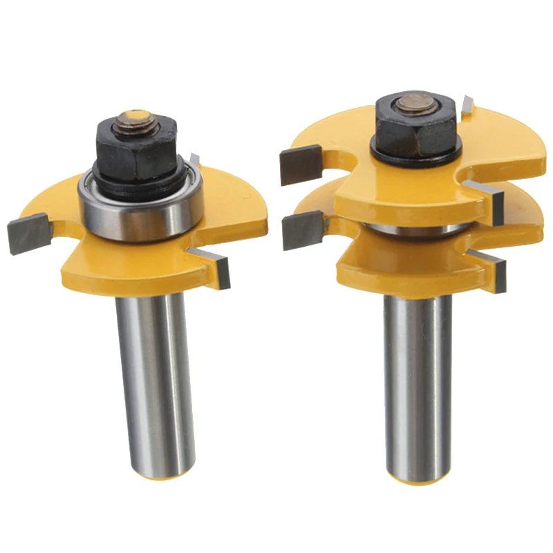 

2pcs 1/2 Inch Shank T-handle Rail And Stile Router Bit Wood Working Cutter High Quality Matched Tongue and Groove Router Bit Set