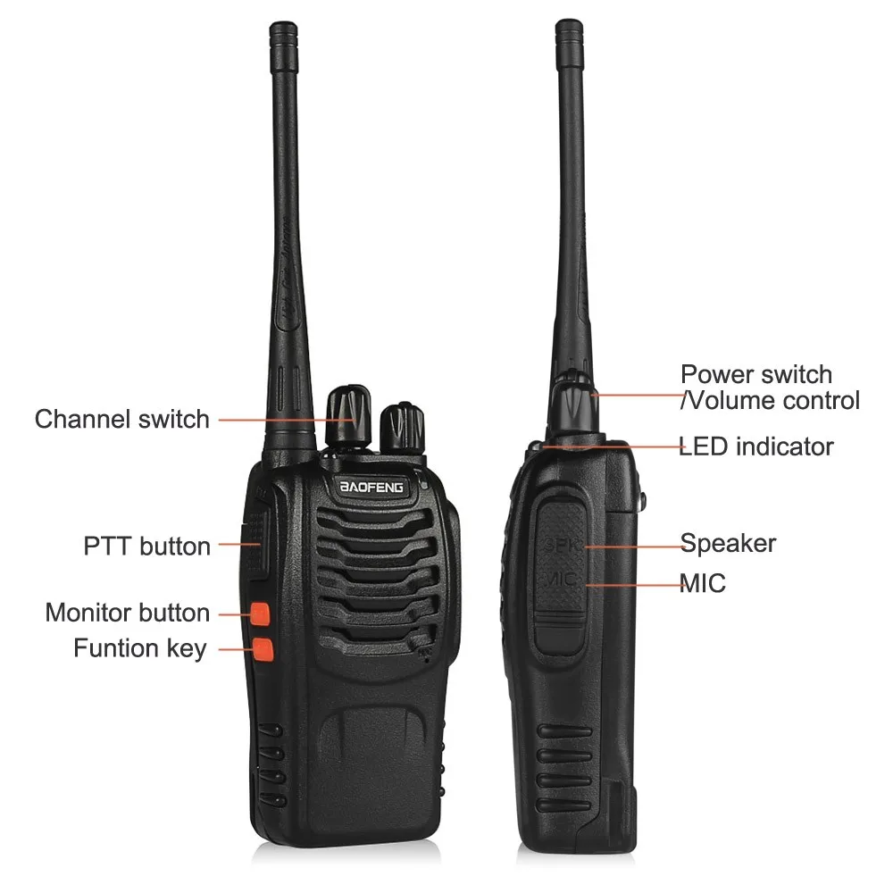 10pz Baofeng bf-888s walkie talkie  UHF400-470mhz  due vie Ham Radio baofeng 888s Handheld Ham Comunicatore radiofonico