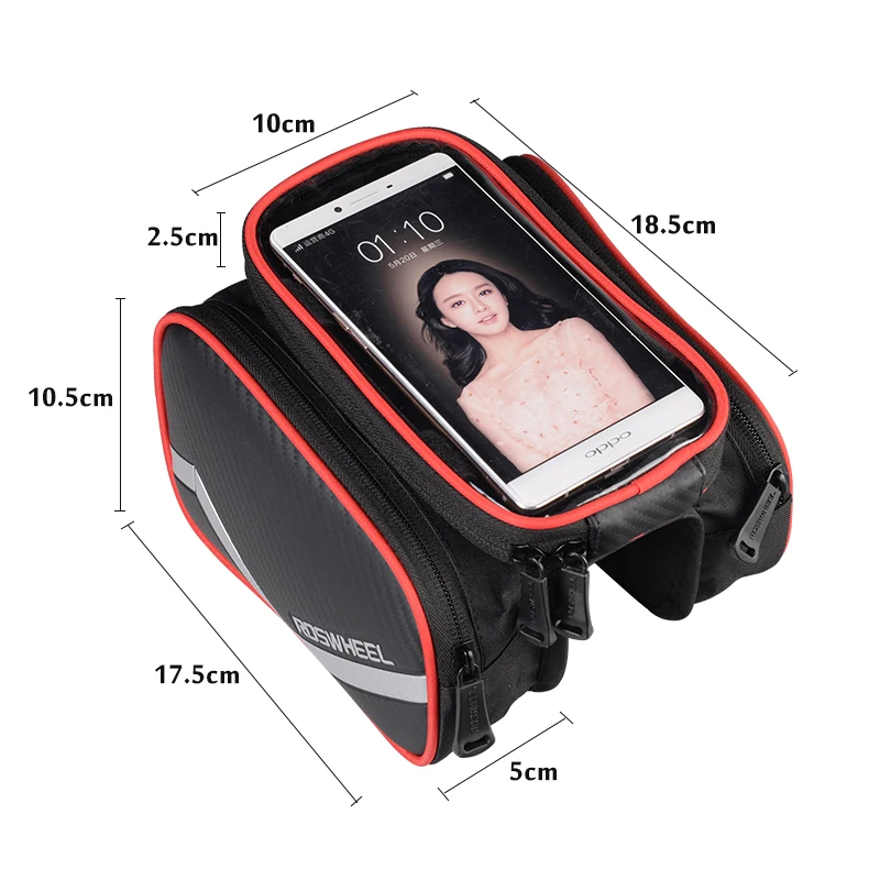 ROSWHEEL 6.2 Inch waterproof phone  touch screen bike bags front frame top tube cycling bag road MTB mountain bicycle accessorie