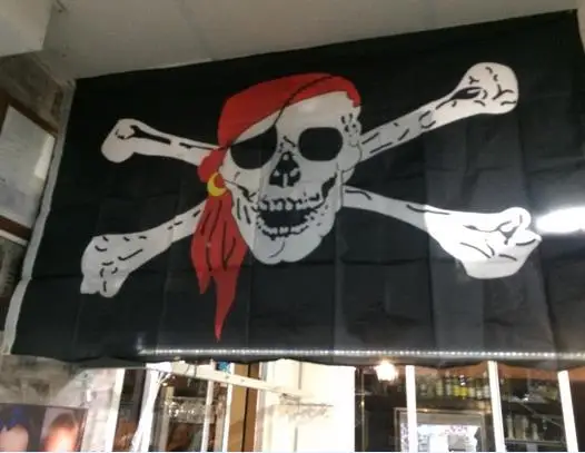 Jolly Roger Pirate Flag Cross bone Skull  Banner Flags Bandana Horrific Halloween party bar club haunted mansion decor 3X5ft