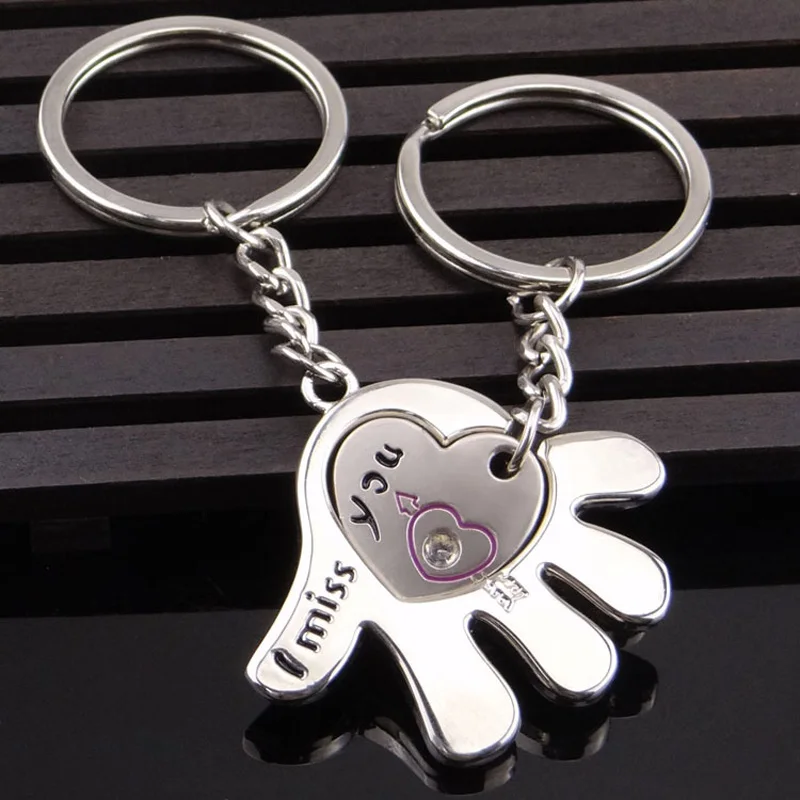 Hot Sell Lovers Couple Keychain Trinket Anime Key Chain Valentine's Day Key Ring Girl Boy Chaveiro Souvenir Keyring Wedding Gift