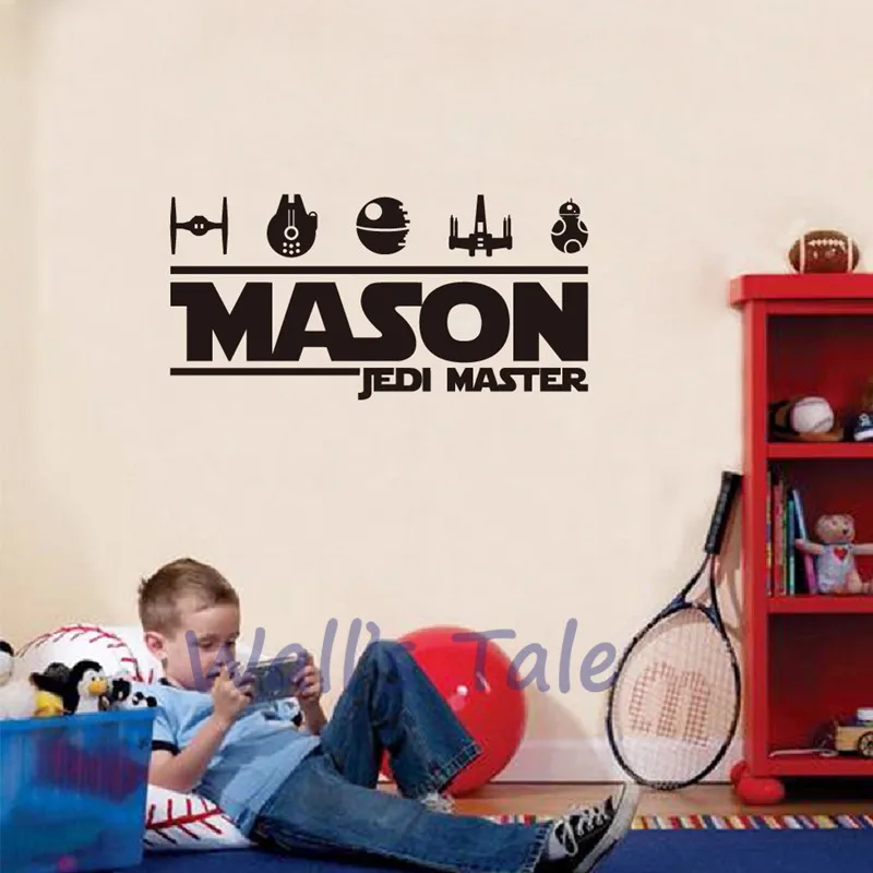 Kids Boy Room Wall Decals Personalized Name Vinyl Art Sticker Boys Bedroom Decor Custom Name Wall Stickers