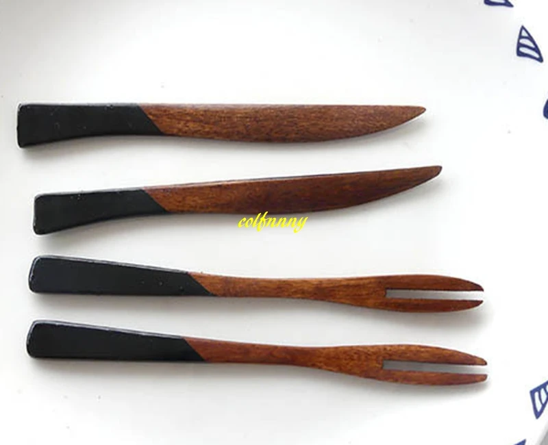 500pcs/lot Fast Shipping 12*1cm Natural Wooden Butter Knife Pastry Cream Cheese Butter Cake Knife 13x1cm Wood Fruit Fork