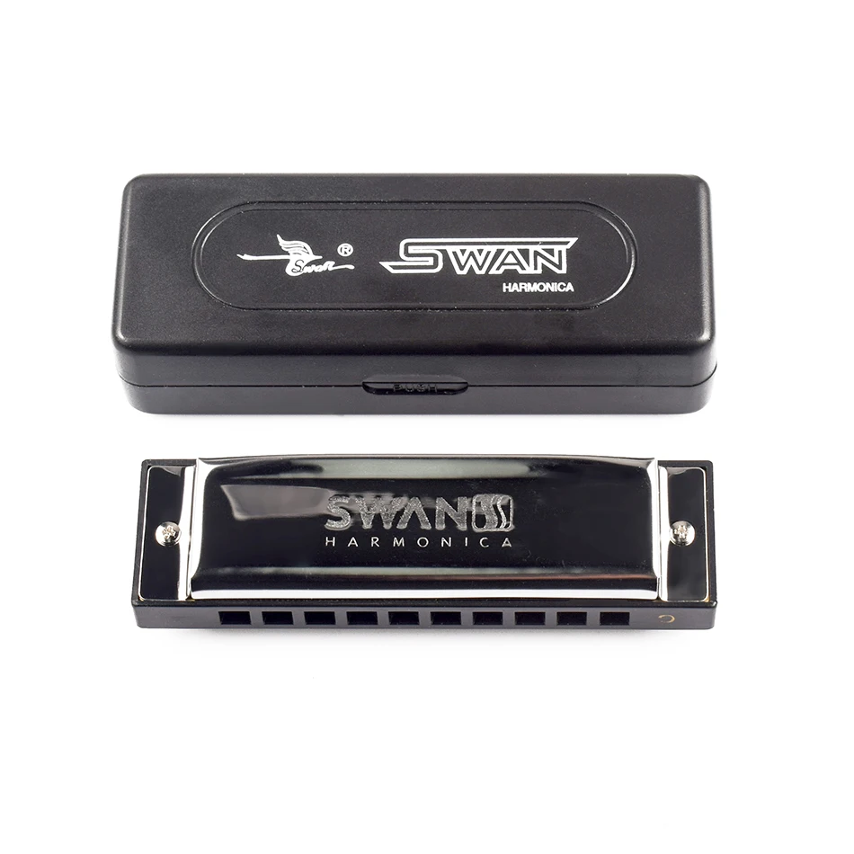 

SWAN Senior Bruce Diatonic Harmonica 10 Hole C Tone Harmonica with Case Brass stainless steel