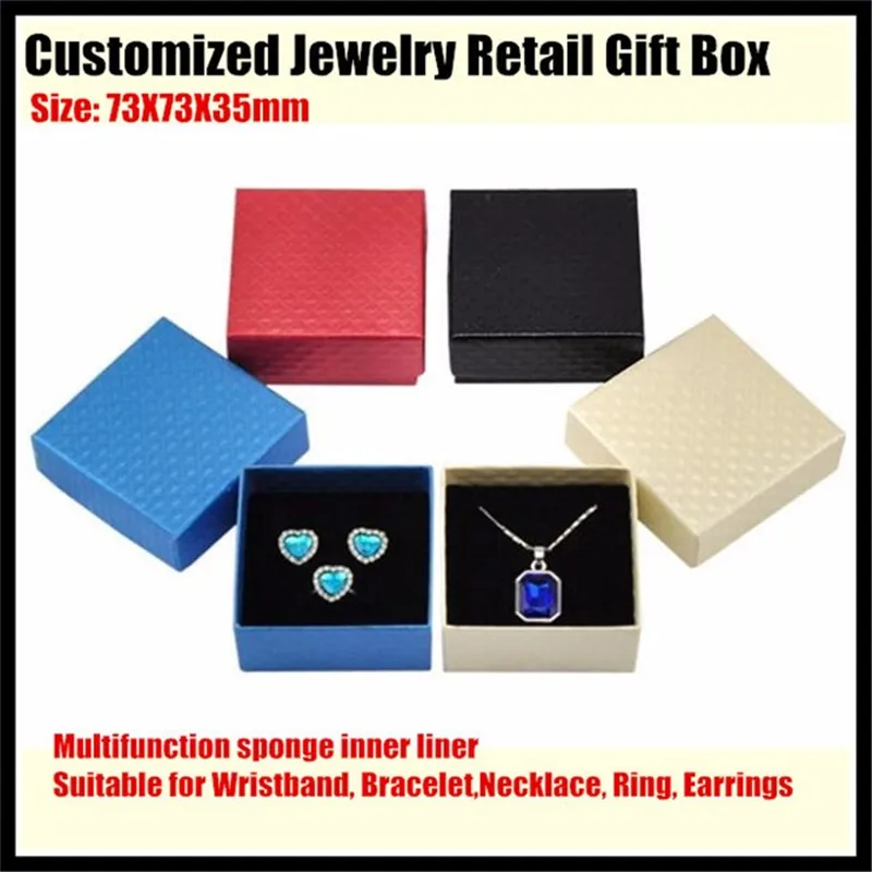 500sets!Customized Jewelry Retail Box (Paperboard Gift Boxes+sponge liner) for Bracelet,Necklace,Ring,Earrings Packaging&Display