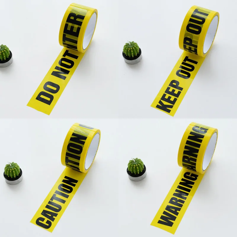 1 Roll 48mm*25m Opp Warning Tapes Caution Barrier Work Safety Adhesive Tapes DIY Sticker For Mall Store Factory School