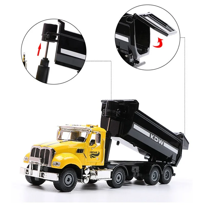 Exquisite 1:50 dump truck alloy model,simulation engineering construction vehicle,children\'s die-casting metal toy,free shipping