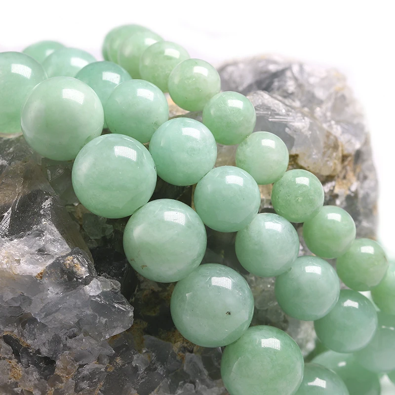 Personalized  3A 100% Natural Burmese Green Jade Round  Beads Bracelets