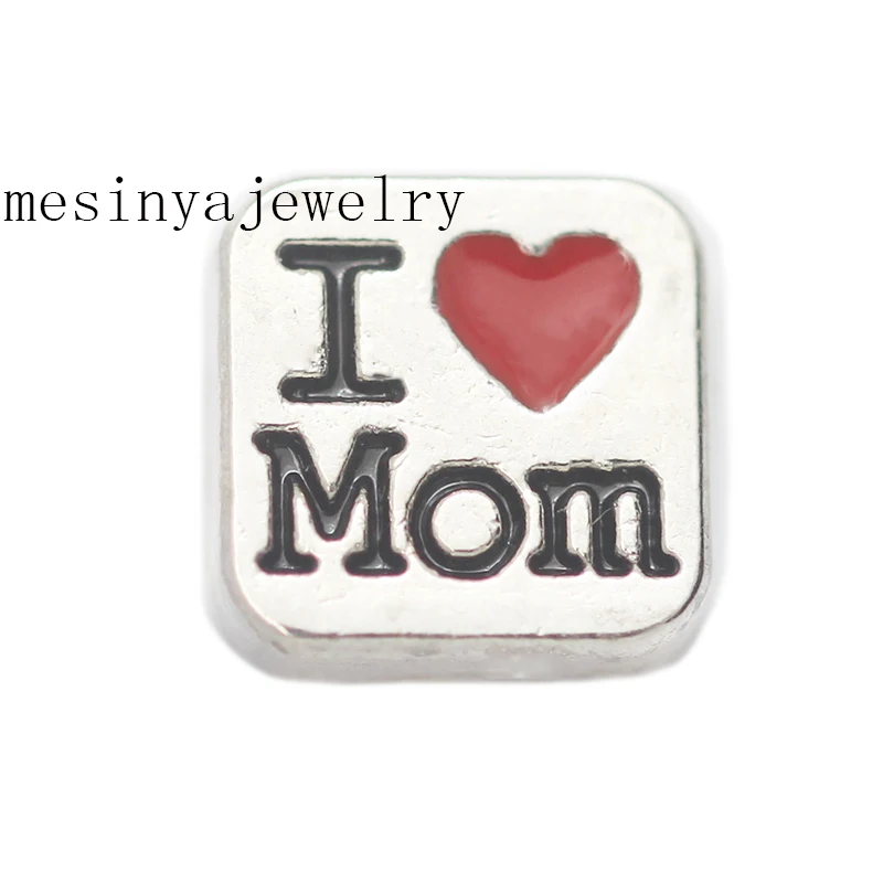 10pcs New I Love Mom Custom Floating Charms For Glass Locket