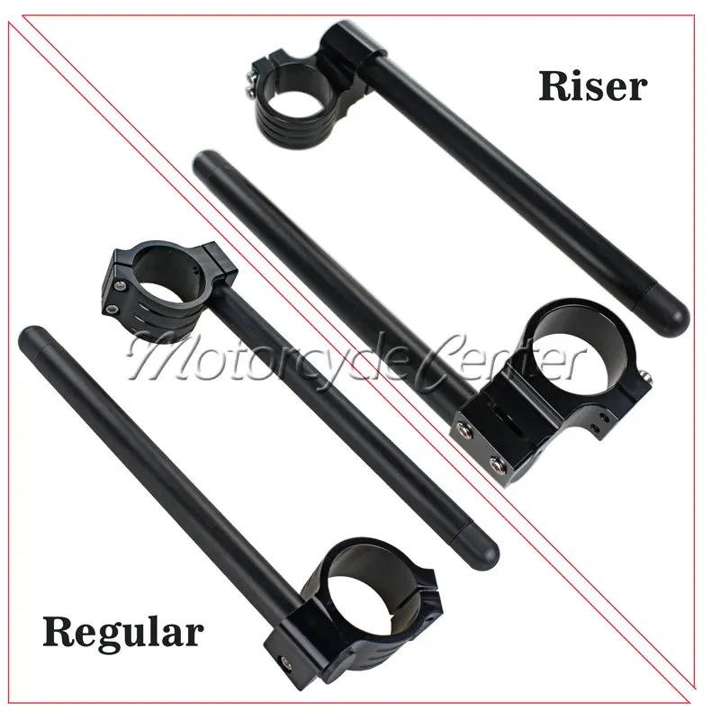 50mm Clip Ons Riser Regular Clip-on Fork Tube CNC Handlebars For Kawasaki Ninja ZX6R 636 ZX 6R ZX10R ZX 10R ZX14 ZX1400 Black