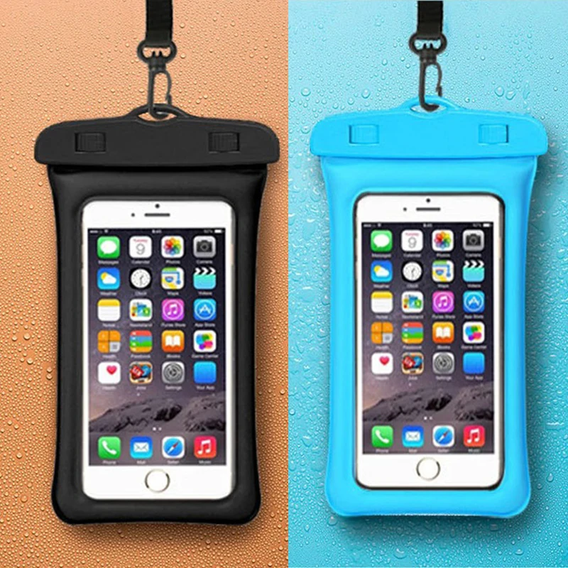 Runseeda 6Inch Floating Airbag Swimming Bag Waterproof Mobile Phone Pouch Cell Phone Case For Swim Diving Surfing Beach Use