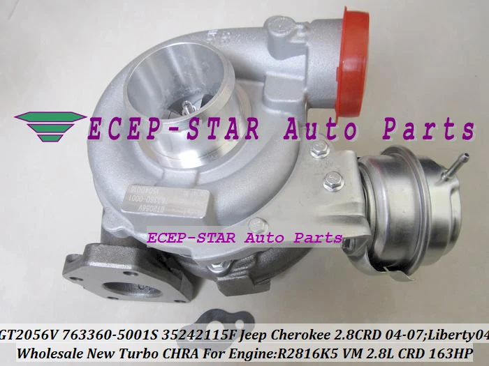 Turbo Turbocharger GT2056V 763360 763360-5001S 35242115F 763360-0001For Jeep Cherokee 2004-07;Liberty 2004 R2816K5 VM 2.8L