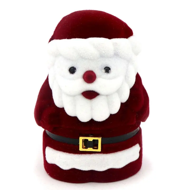 Velvet Santa Necklace Ring Earrings Box Present Gift Jewelry Packaging Box For Wedding Engagement Display Holder Wholesale