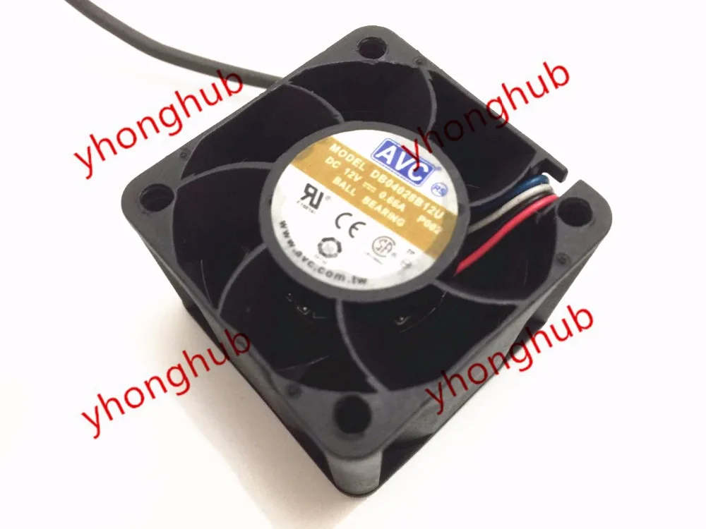 AVC DB04028B12U P002 DC 12V 0.66A 4-Wire 40x40x28mm Server Cooling Fan