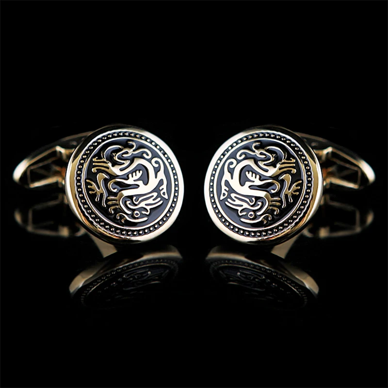 KFLK Jewelry French shirt cufflink for mens Brand Chinese Dragon Cuff link Luxury Wedding Button High Quality