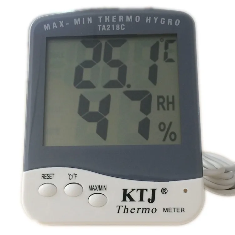 TA218c Humidity/Temperature Meter(sensing line) Thermo Hygro Clock Calendar