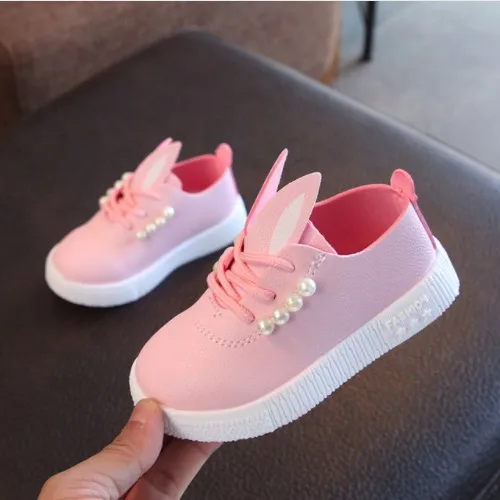 children christmas shoes toddler girls cute pearl rabbit ear casual shoes for little girls kids sneakers