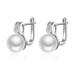 Sinya Freshwater Pearls Earring 925 Sterling Silver Euro English Lock Fine Jewelry New And Hot Hoop Earrings for Women Ladies