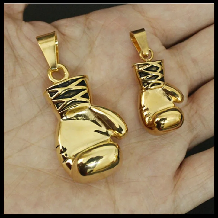 

Newest Boxglove Pendant Pair For Lover 316L Stainless Steel Golden Color Boxing Glove Biker Pendant