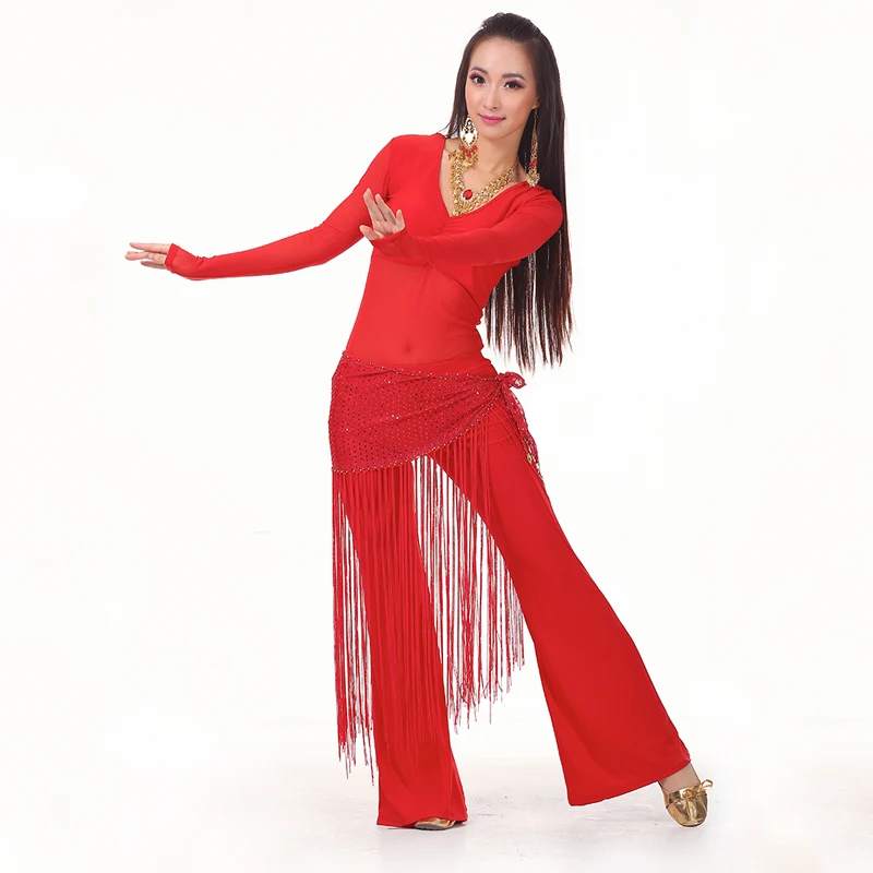 

Adult Belly Dance Costume Set Professional Top+Pants+Hip Scarf Dance Practice Clothes Lady Belly Dance Practice/Performance Wear