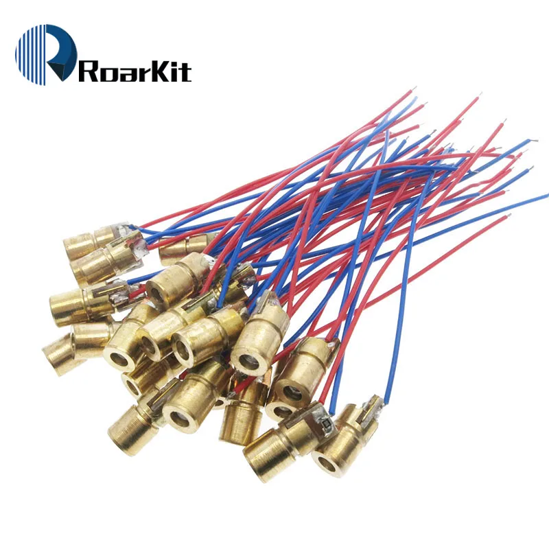 10 sztuk/partia diody laserowe 5mW 650 nm Diodo czerwona kropka Laser Diod obwód 3V/5V 5mW 650nm moduł wskaźnik wzroku miedzi głowy