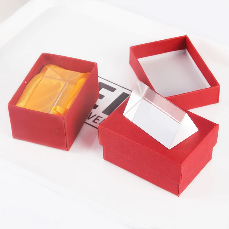 (5*3 ซม.) rainbow กระจกสะท้อนสามเหลี่ยม Prism ฟิสิกส์สอนคลื่นแสงสี Triple Prism ของขวัญกล่อง