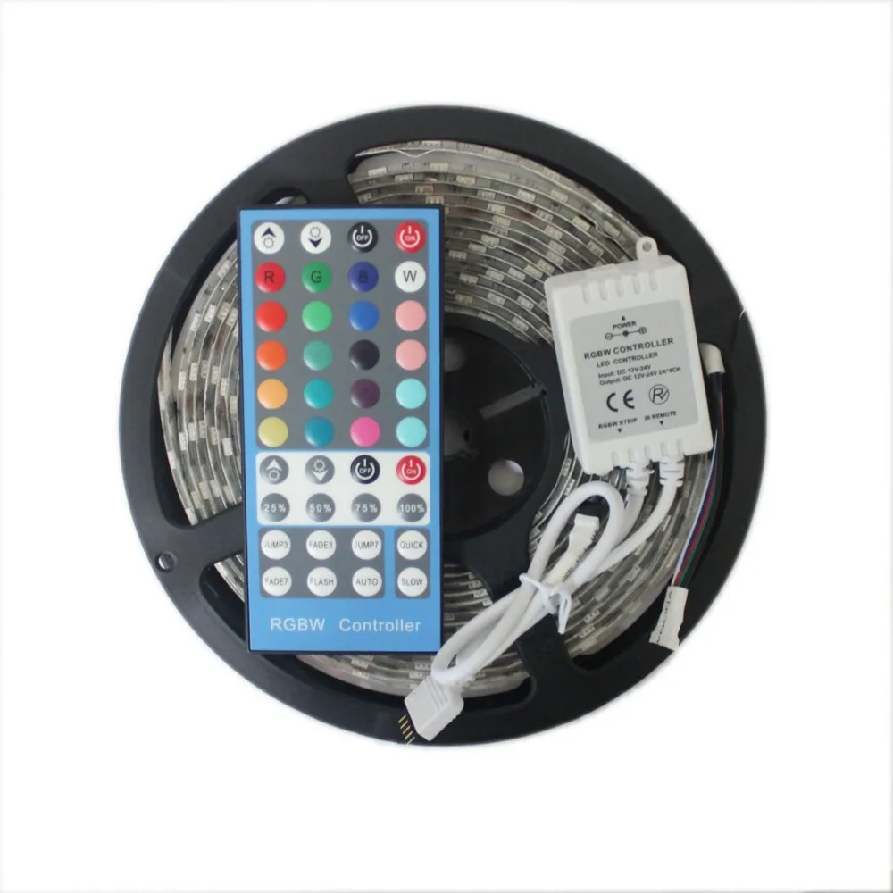 

RGBW LED Strip waterproof 5050 SMD 5M 300 LEDs RGB+Warm/Cool White Light + 40key Remote Controller magicfull