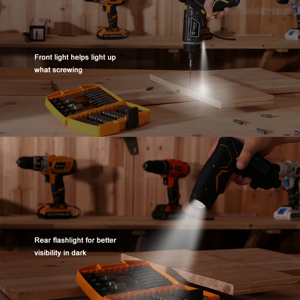 DEKO DCS3.6DU2 Cordless Cacciavite Elettrico con Twistable Maniglia Per Uso Domestico FAI DA TE Batteria Ricaricabile Cacciavite con la Torcia del LED