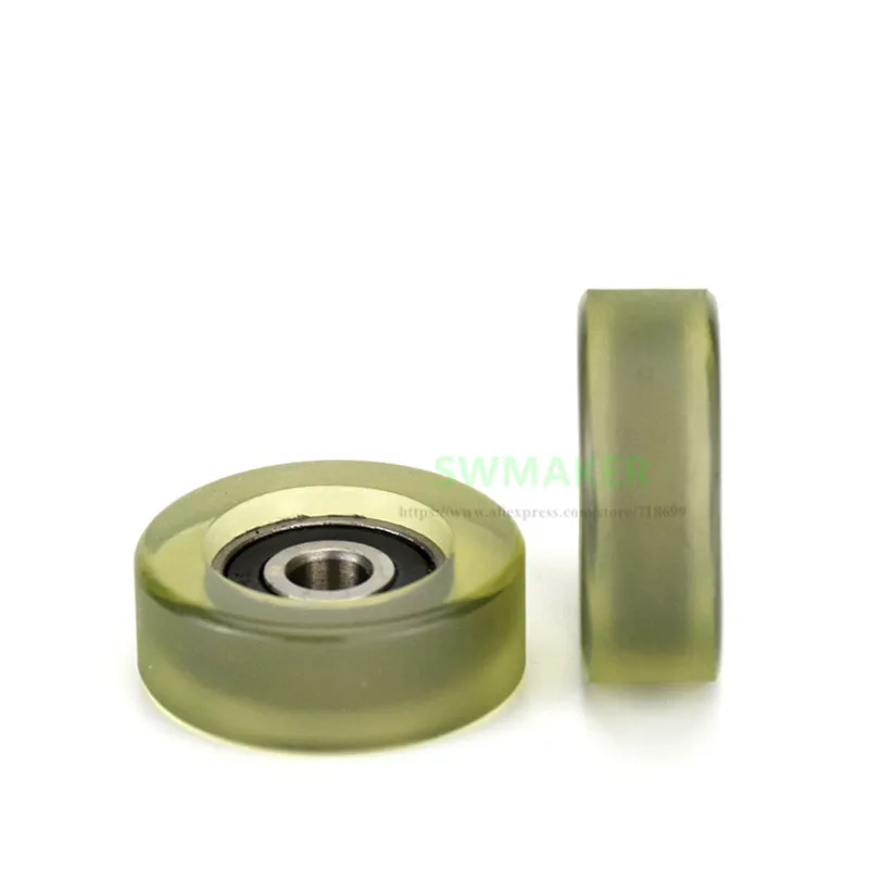 10pcs 6*20*6mm F type 696zz rubber bearing pulley / roller, Pu soft polyurethane sorter, mute