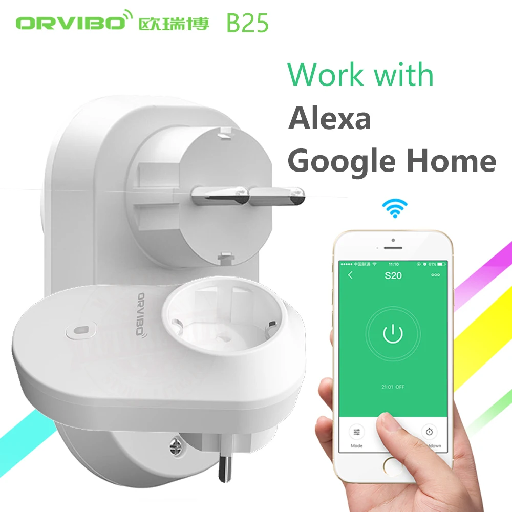 Alexa&Google Home Orvibo B25 EU/UK/US Smart Home System Power Socket Plug 4g/wifi Remote Control Wireless Switch By Smartphone