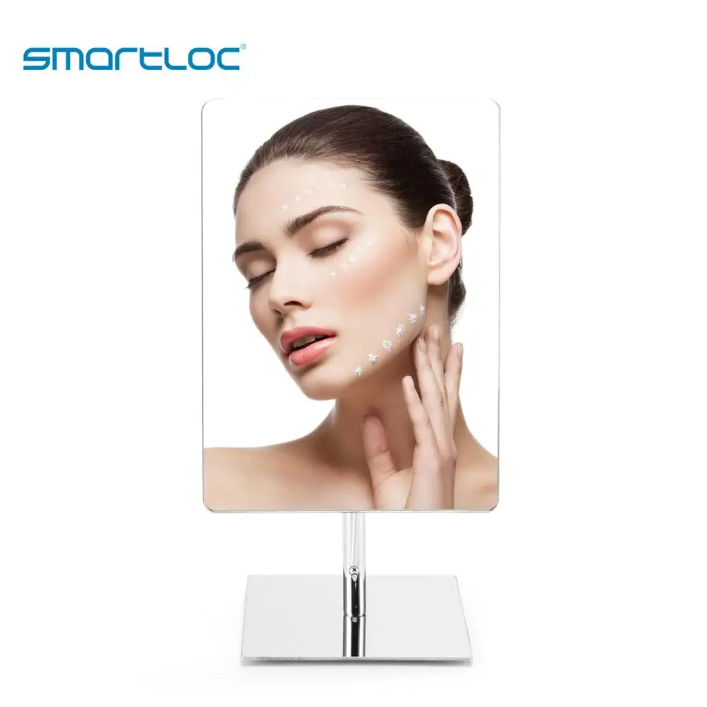 smartloc 9 inch Iron Rectangle Stand Bath Mirror Bathroom Makeup Mirrors Cosmetic Accessories Dressing Table Tools Vanity 180°
