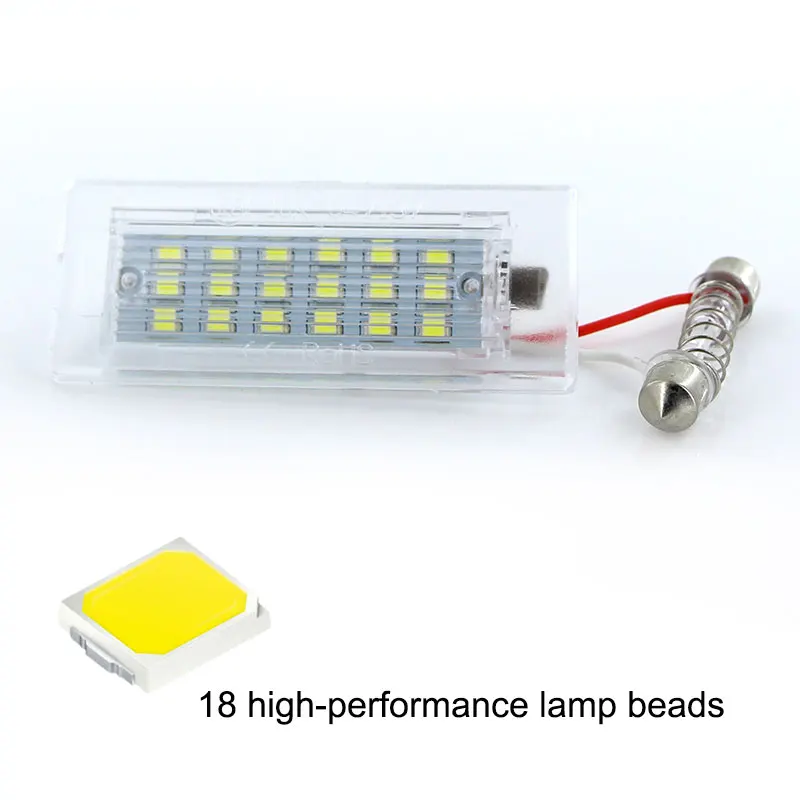 2PCS CANbus Car LED Number License Plate Light For BMW Car E53 X5 1999-2003 E83 X3 03-10 NJ88 Trunk Bulbs 18Leds 6000K 12V Lamp