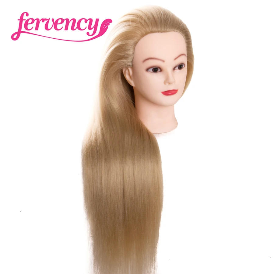 Head Dolls for Hairdressers 80 cm hair Synthetic Mannequin Head Hairstyles Female Hairdressing Styling Training Head blonde