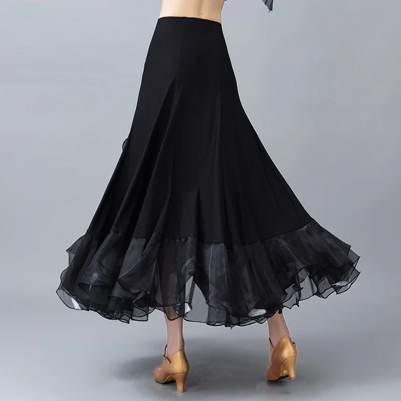 Women's Ballroom Dancing Skirt Female Belly Dance Suit Modern Dance Waltz Ballroom Dancing Wear Pendulum Long Skirt D0816